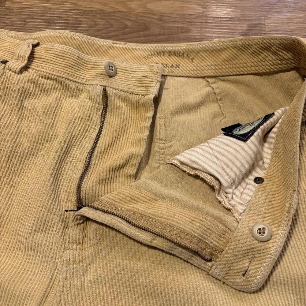 VTG Tommy Bahama Relax Corduroy Shorts Men's 36 Fits 35x9 Tan Silk Cotton Blend